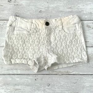 Epic Threads Size 7 Girls White Daisy Print Denim Jean Shorts Summer Kids